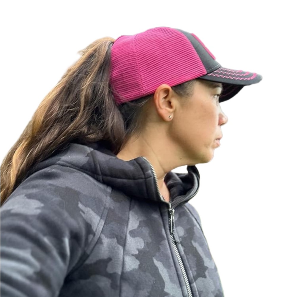 Crazy Chicken Lady Ponytail Pink Adjustable Fun Trucker Style Hat/NWT - Picture 11 of 13